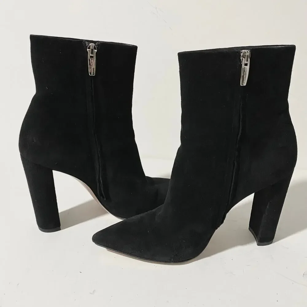 Gianvito Rossi Piper 85 Black Suede Heeled Ankle Boots Heels sz 39.5 Lyell - Picture 6 of 12